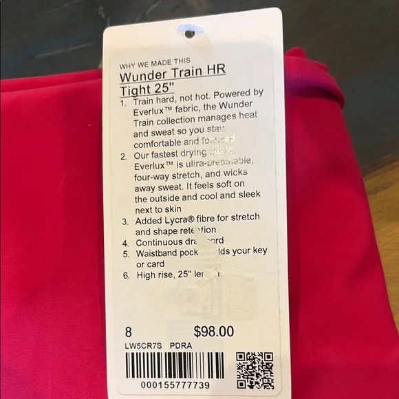lululemon athletica Pink Wunder Train Leggings Vibrant 25 in - Picture 8 of 8